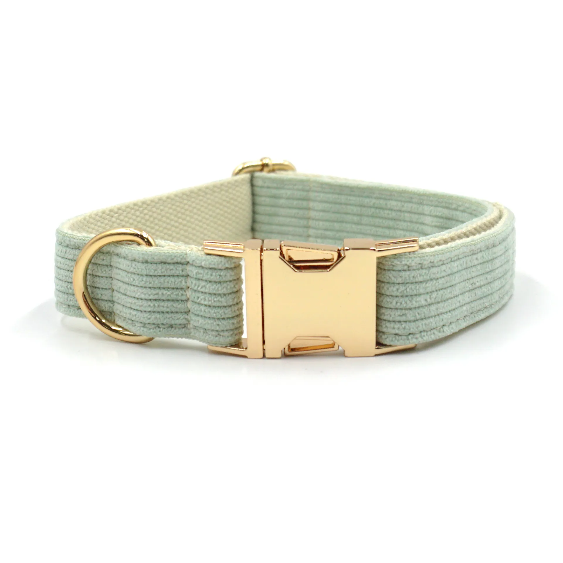 Mint Corduroy Dog Harness Set
