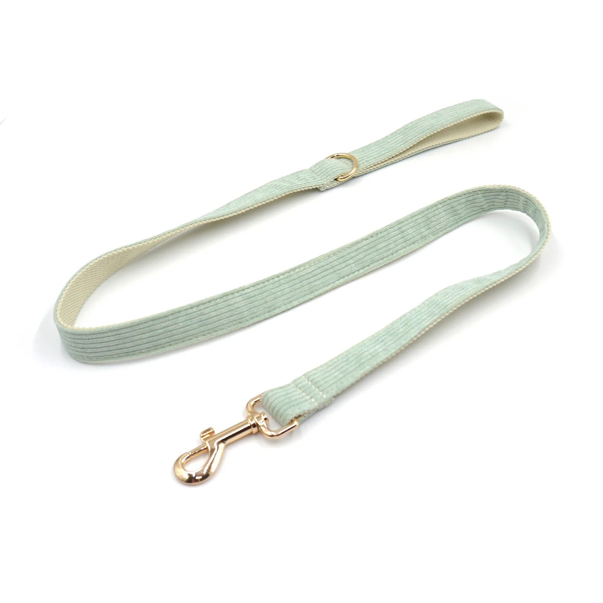 Mint Corduroy Dog Harness Set