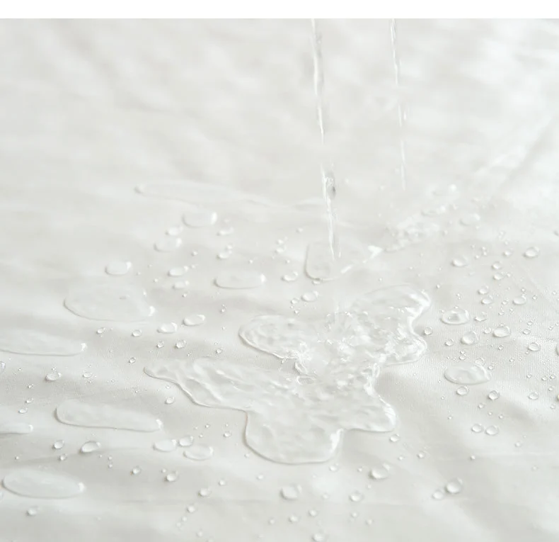 Waterproof inner liner with water droplets beading on the surface