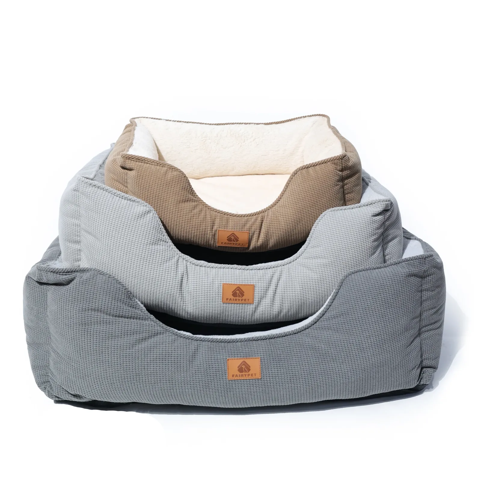 Washable Rectangle Plush Pet Bed