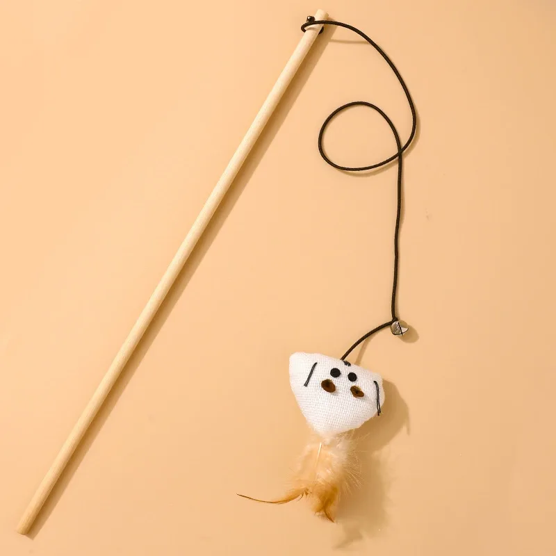 Wooden Cat Wand — Heart Mouse
